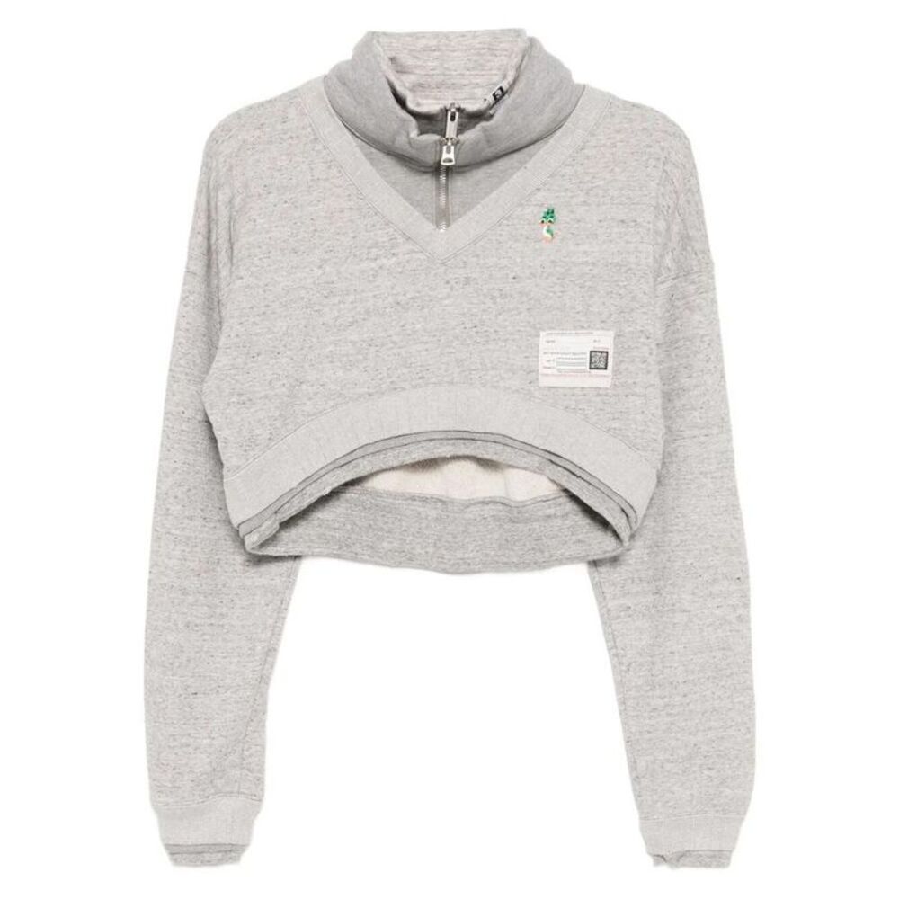 MAISON MIHARA YASUHIRO Cropped Quarter Zip Sweatshirt Men GREY Sweaters &